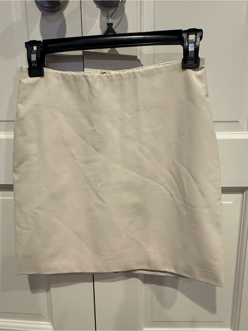 All Things Golden - Women's Cream Faux Leather Mini Skirt